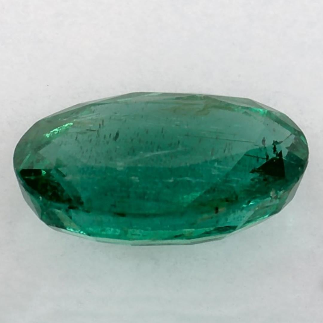 1.40 Ct Emerald Oval Loose Gemstone In New Condition For Sale In Fort Lee, NJ
