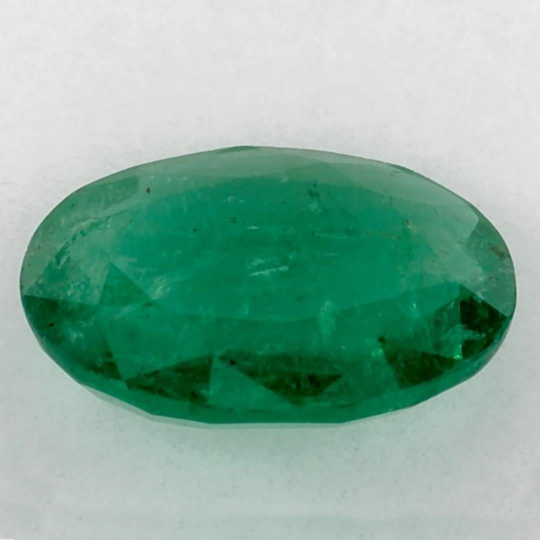 1.40 Ct Emerald Oval Loose Gemstone In New Condition For Sale In Fort Lee, NJ
