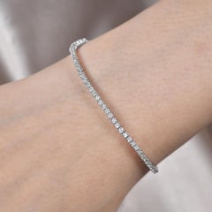 1.40 Ct SI Clarity HI Color Diamond Tennis Bracelet 10 Karat White Gold Jewelry