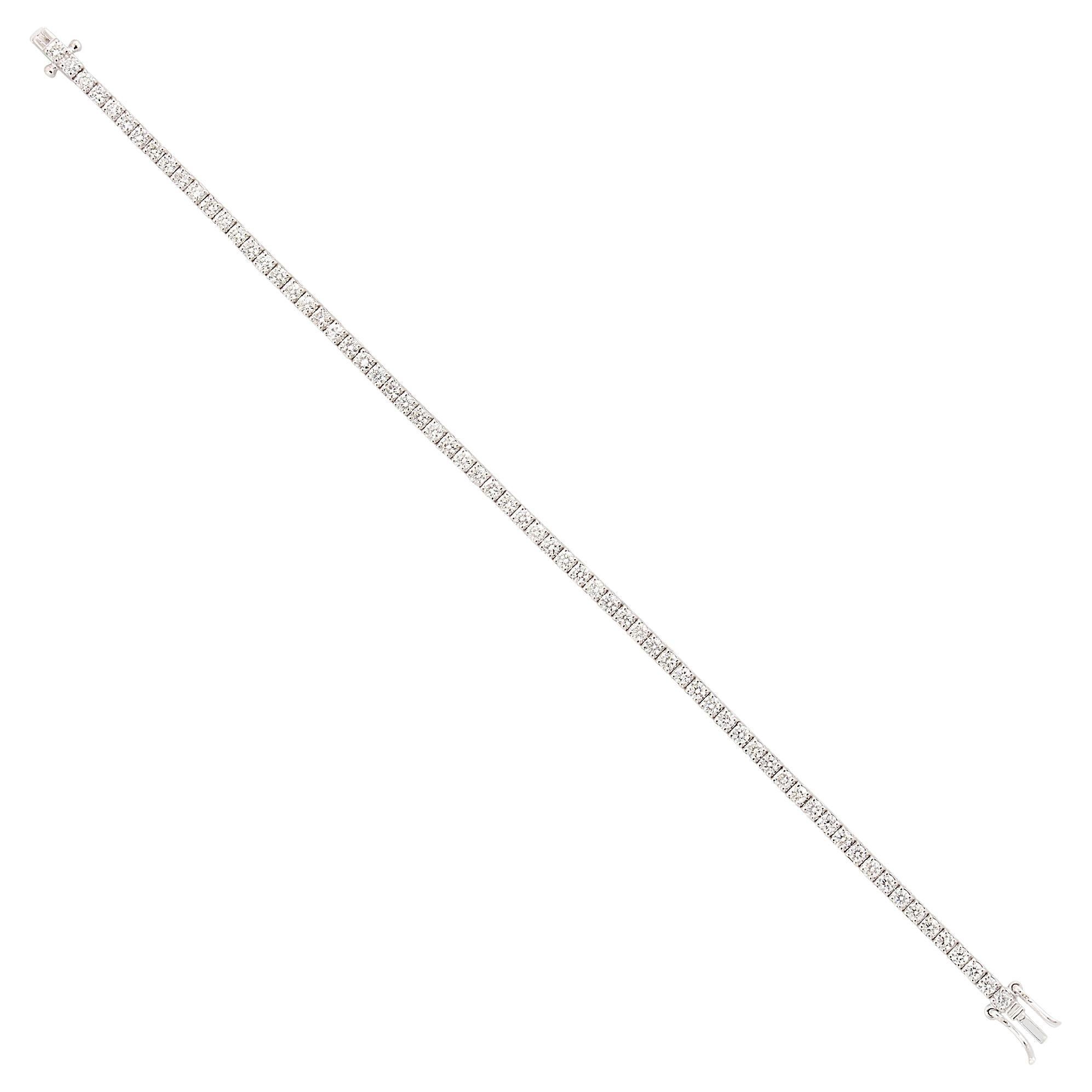1.40 Ct SI Clarity HI Color Diamond Tennis Bracelet 10 Karat White Gold Jewelry For Sale
