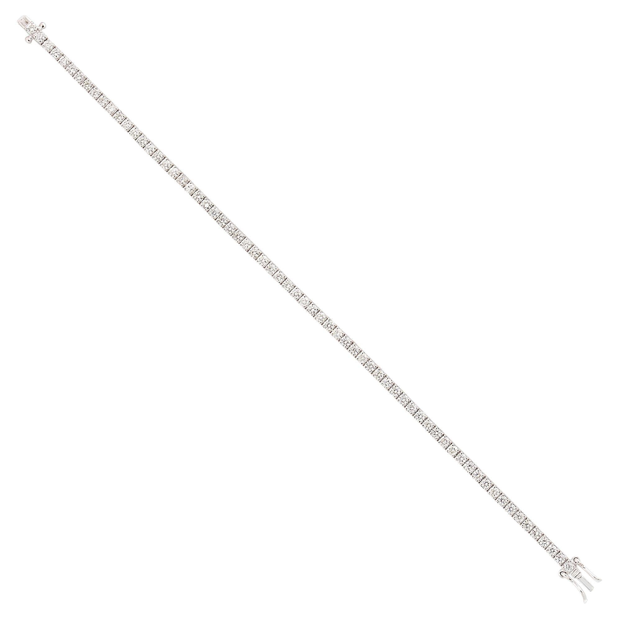 1.40 Ct SI Clarity HI Color Diamond Tennis Bracelet 10 Karat White Gold Jewelry