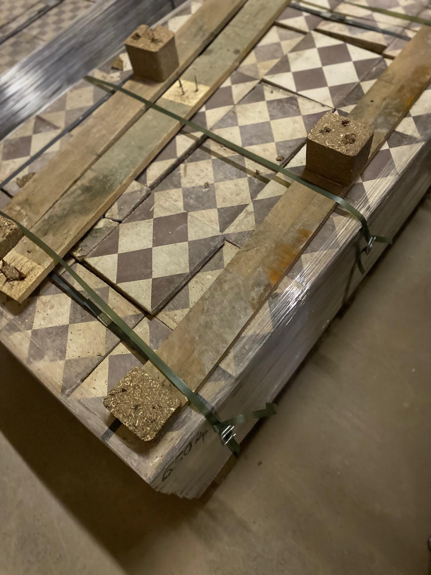 Geometric Reclaimed Tiles In Good Condition In Dallas, TX
