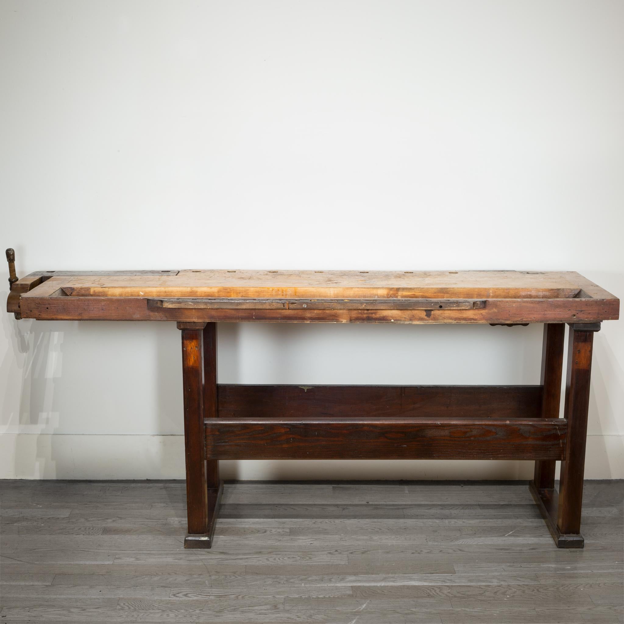 Rustic 140 Year Old Carpenter's Workbench, circa 1880s