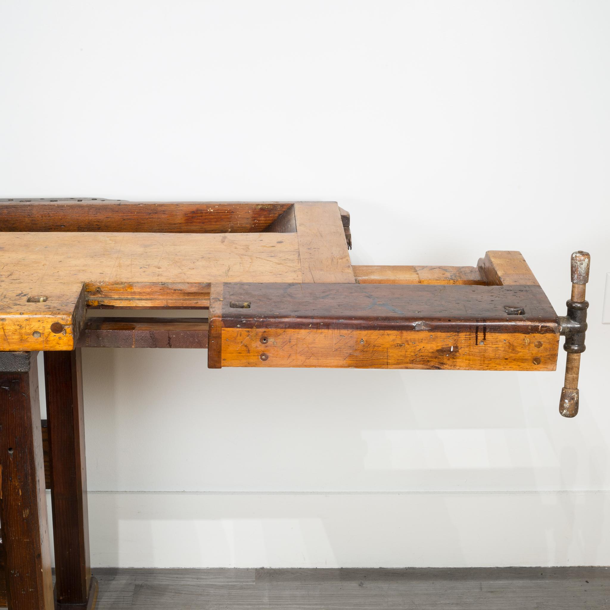 Steel 140 Year Old Carpenter's Workbench, circa 1880s
