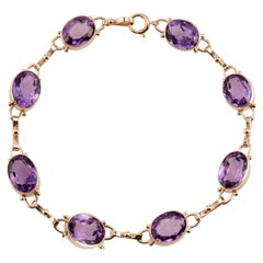 14,30 Karat Amethyst Gelbgold Gliederarmband