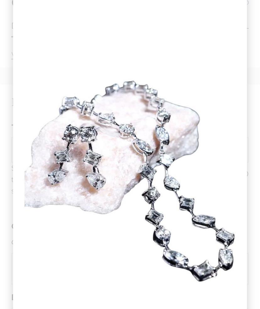 14,00 carati di diamanti a forma mista in oro 18K Collana/Choker  Orecchini in vendita 6