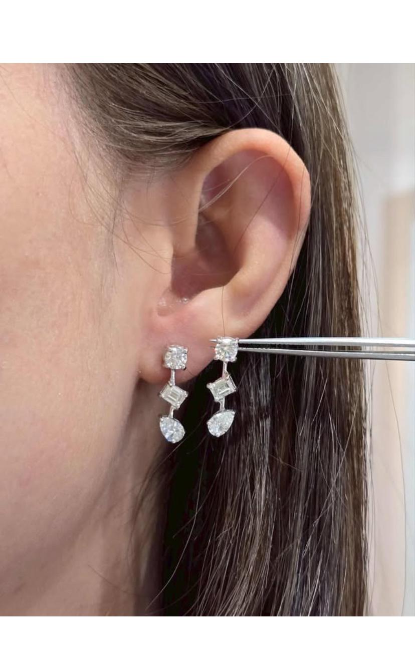 14,00 carati di diamanti a forma mista in oro 18K Collana/Choker  Orecchini in vendita 5