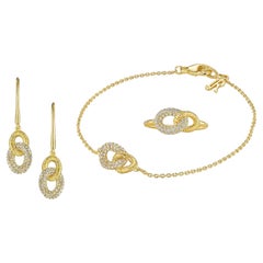 14000 $ / NEW / Judith Ripka Set / 18K Gold & Diamond / Eternity Link Collection