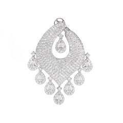14.01 Carat Diamond Chandelier Dangle Hoop Earrings