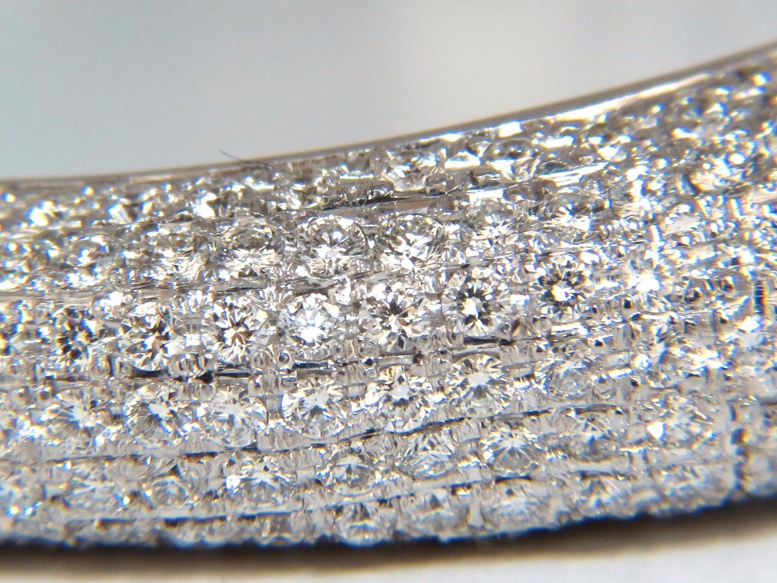 14.02 Carat Natural Diamonds Eternity Encrusted Bangle Bracelet 18 Karat For Sale 5