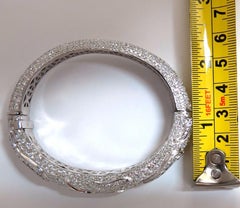 14,02 Karat natürliche Diamanten Eternity Encrusted Armreif Armband 18 Karat