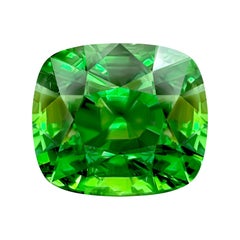 14, 02 Carat Natural Intense Green Neon Kenyan Tsavorite Cushion GRS Certificate