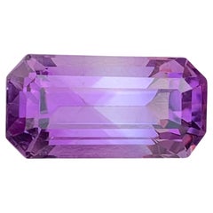 14.05 Carat Natural Loose Amethyst Long Emerald Shape Gem For Necklace