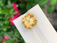 14.05 Carat Natural Loose Citrine Perfect Asscher Cut Gem For Necklace