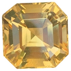 14.05 Carat Natural Loose Citrine Perfect Asscher Cut Gem For Necklace