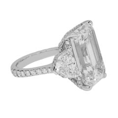 14.07 Carat Emerald Diamond Ring 18K Gold Unparalleled Brilliance
