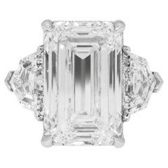 14.07 Carat Emerald Diamond Ring 18K Gold Unparalleled Brilliance