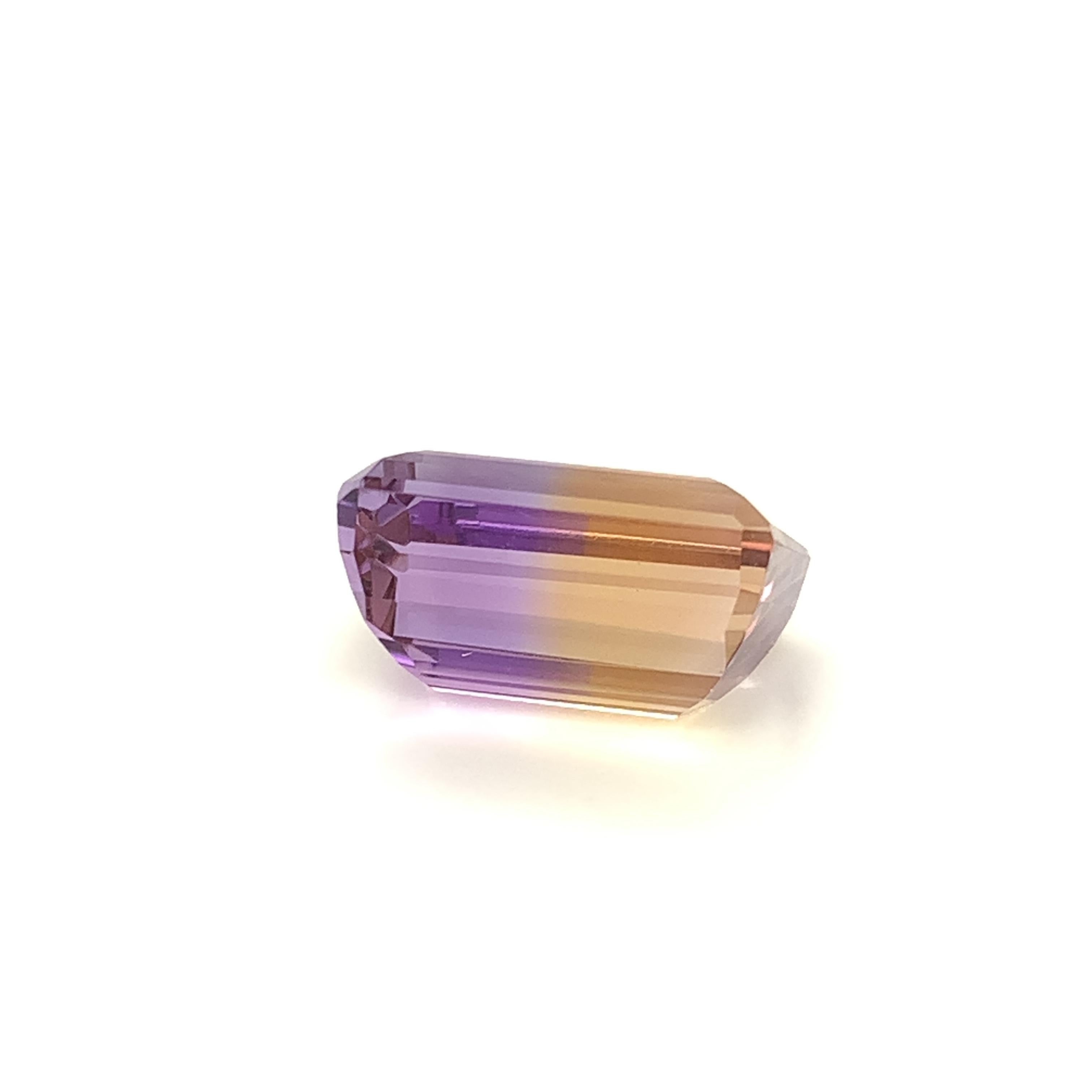 For the gemstone lover who can't decide between amethyst and citrine, ametrine, the gemstone that is a beautiful blend of both is just what you need! This pretty 14.08 carat ametrine is, in fact, a blend of both popular gems - bright purple amethyst