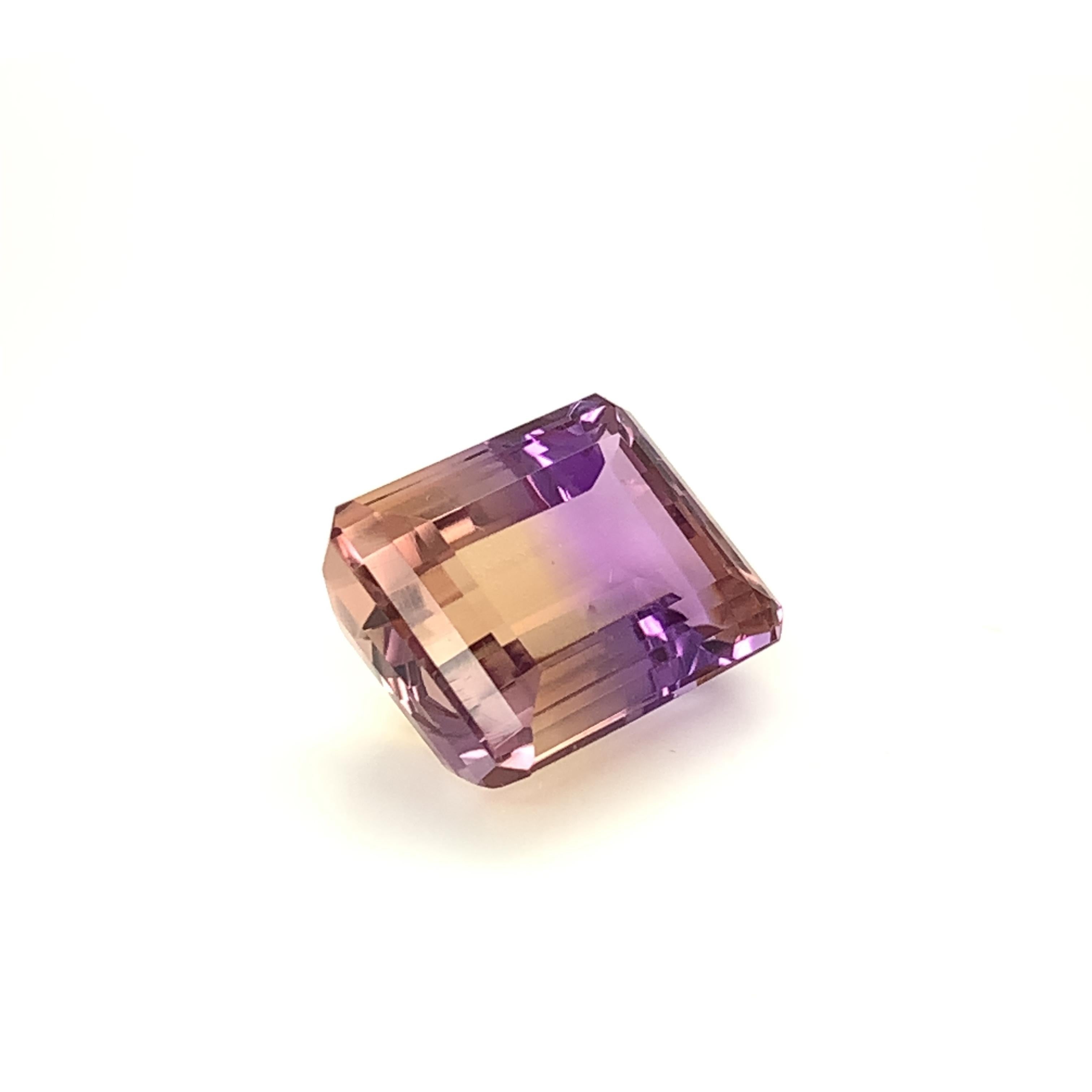 14.08 Carat Ametrine Bi-Color Quartz, Unset Loose Ring or Pendant Gemstone In New Condition In Los Angeles, CA