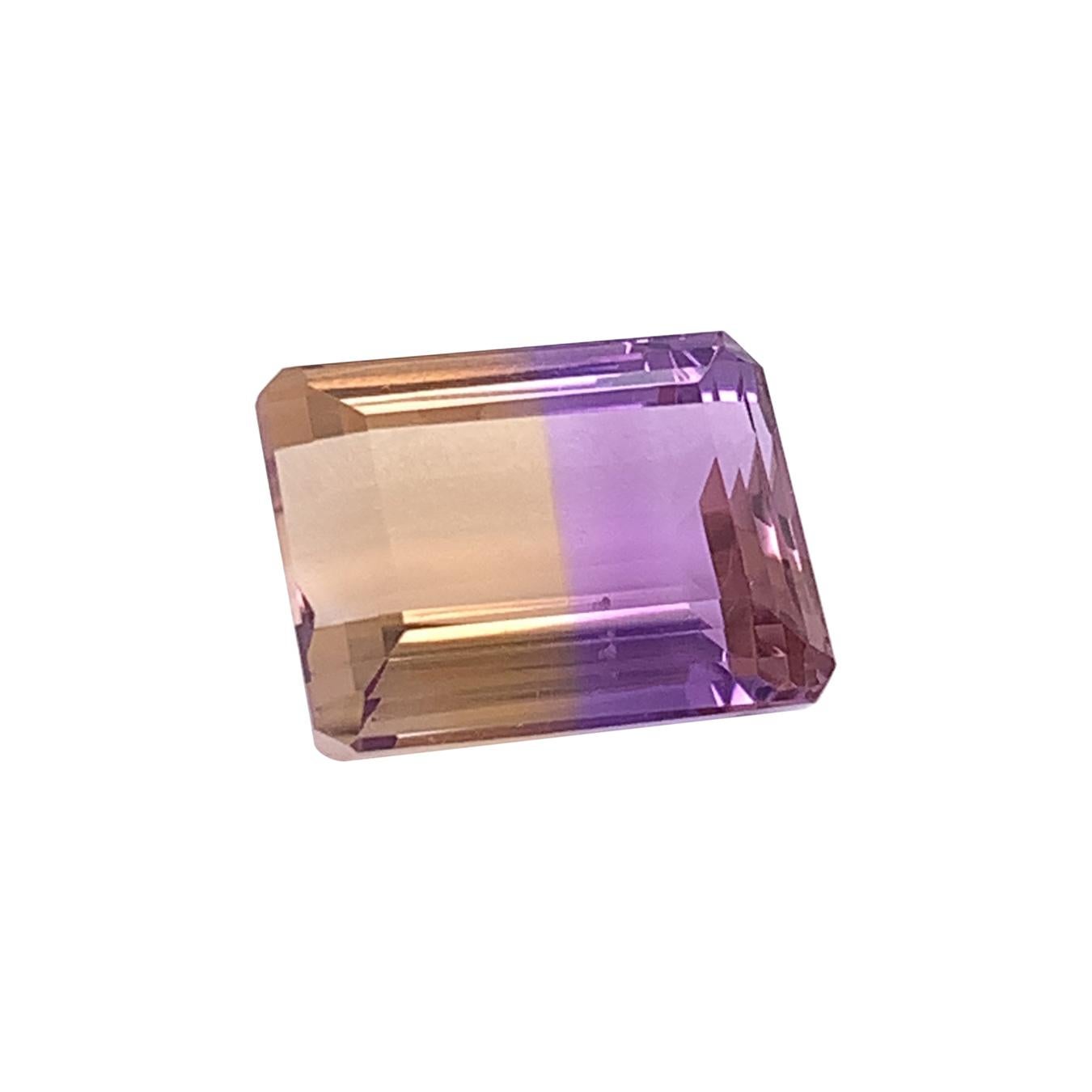 14.08 Carat Ametrine Bi-Color Quartz, Unset Loose Ring or Pendant Gemstone