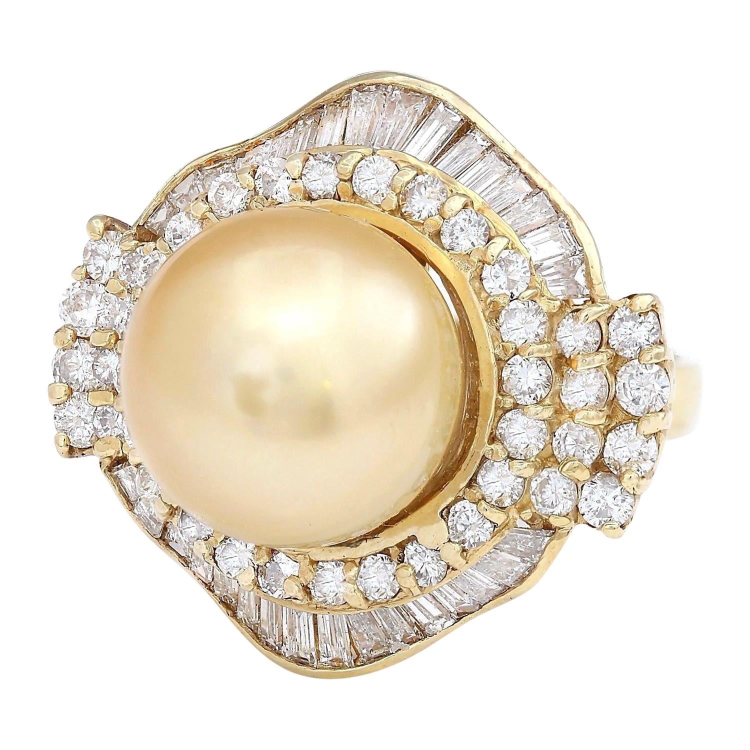 14.08 mm Gold South Sea Pearl 14K Solid Yellow Gold Diamond Ring
Item Type: Ring
Item Style: Cocktail
Material: 14K Yellow Gold
Mainstone: South Sea Pearl
Stone Color: Gold
Stone Shape: Round
Stone Quantity: 1
Stone Dimensions: 14.00x14.00 mm
Stone