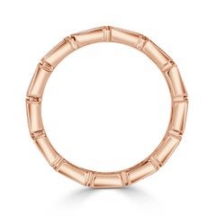 1.40ct Baguette Cut Diamond Eternity Band with Milgrain in 18k Rose Gold