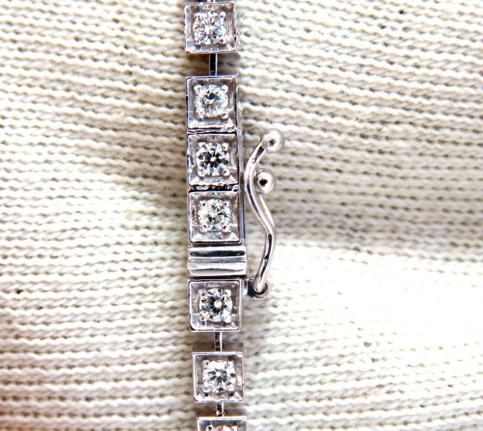 1.40 Carat Box Bead Set Prime Pave Natural Round Diamonds Bracelet 14 Karat In New Condition For Sale In New York, NY