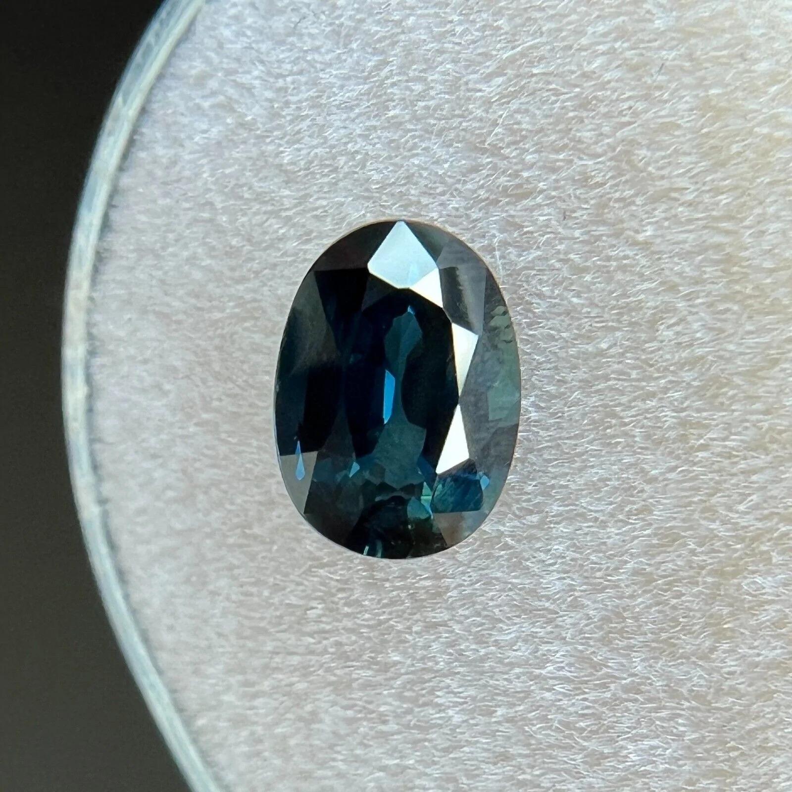 1.40ct Deep Green Blue Natural Sapphire Oval 'Egg' Cut Rare Gem 7.5x5.5mm

Natural Deep Green Blue Sapphire Gemstone.
1.40 Carat with a beautiful deep green blue colour and good clarity, a clean stone with only some small natural inclusions visible