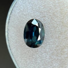 1.40ct Deep Green Blue Natural Sapphire Oval 'Egg' Cut Rare Gem 7.5x5.5mm