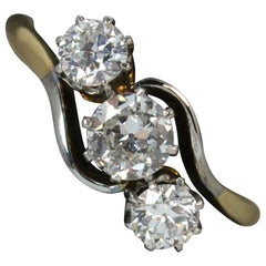 1.40 Carat Diamond 18 Carat Gold Trilogy Engagement Ring, circa 1900