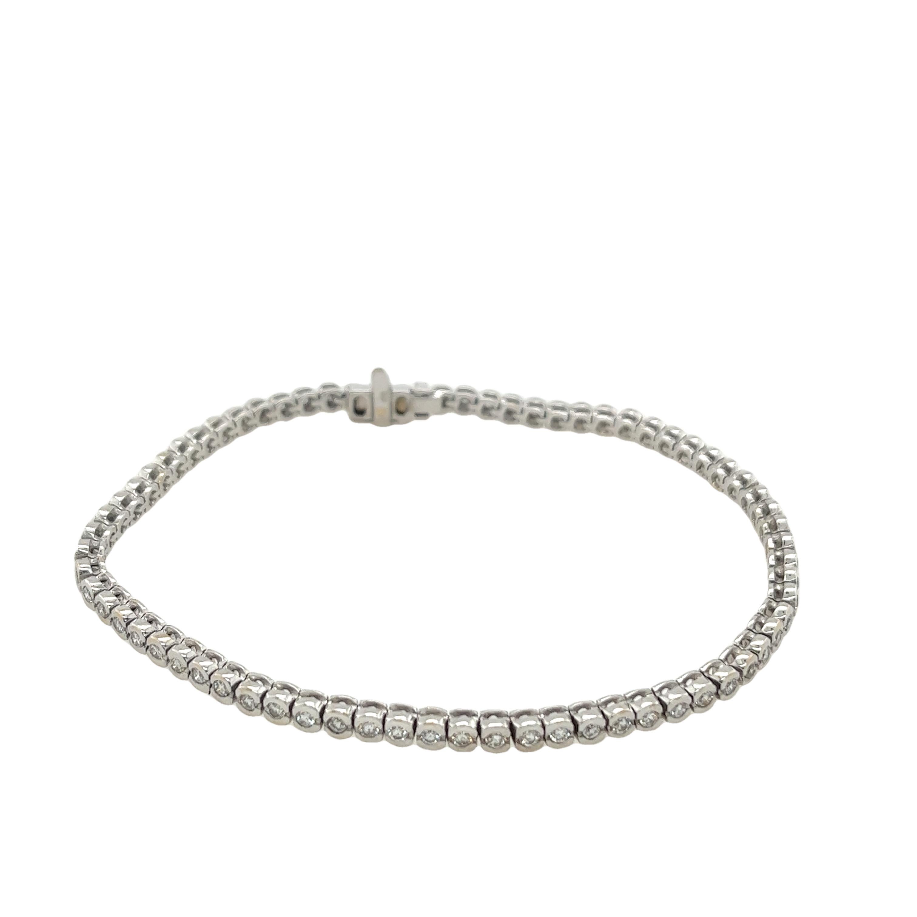 1,40 Karat Diamant-Tennisarmband aus 18 Karat Weißgold Damen