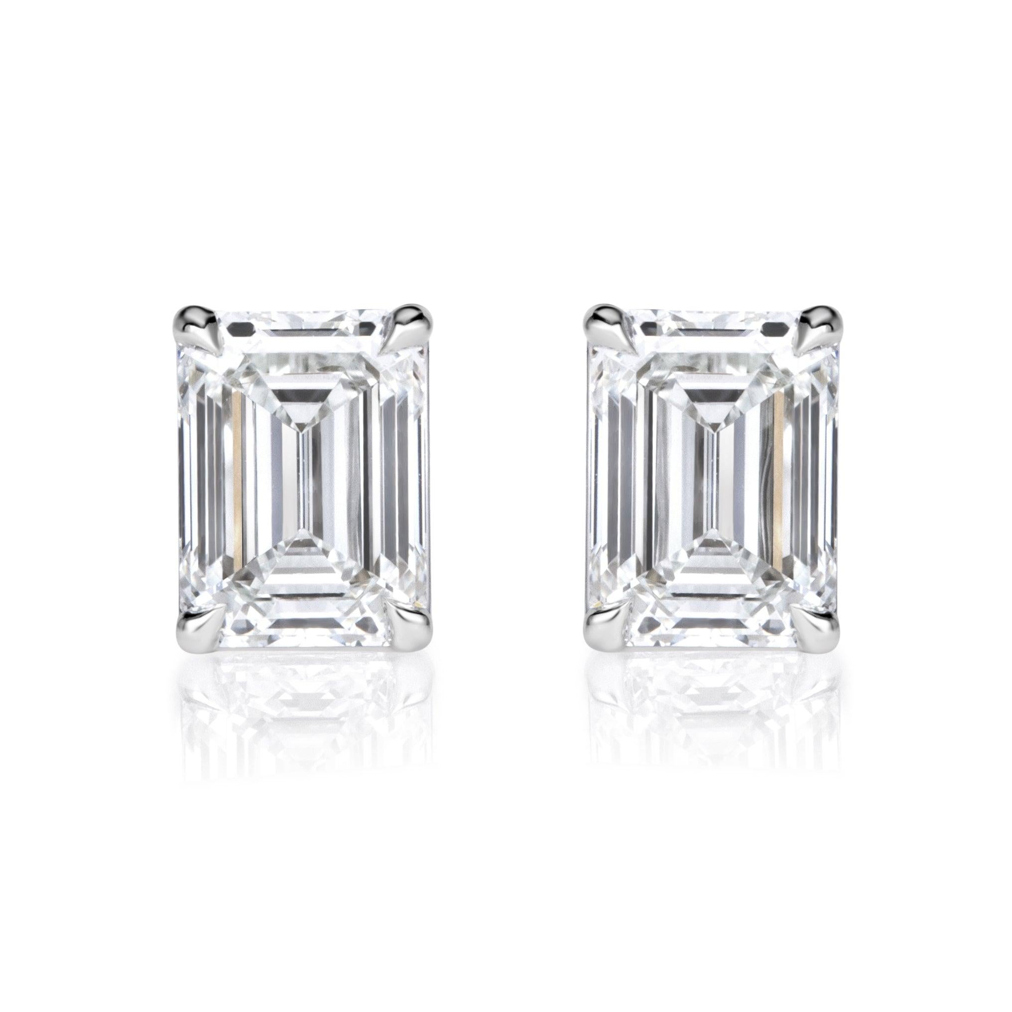 1.40ct Emerald Cut Diamond Studs For Sale