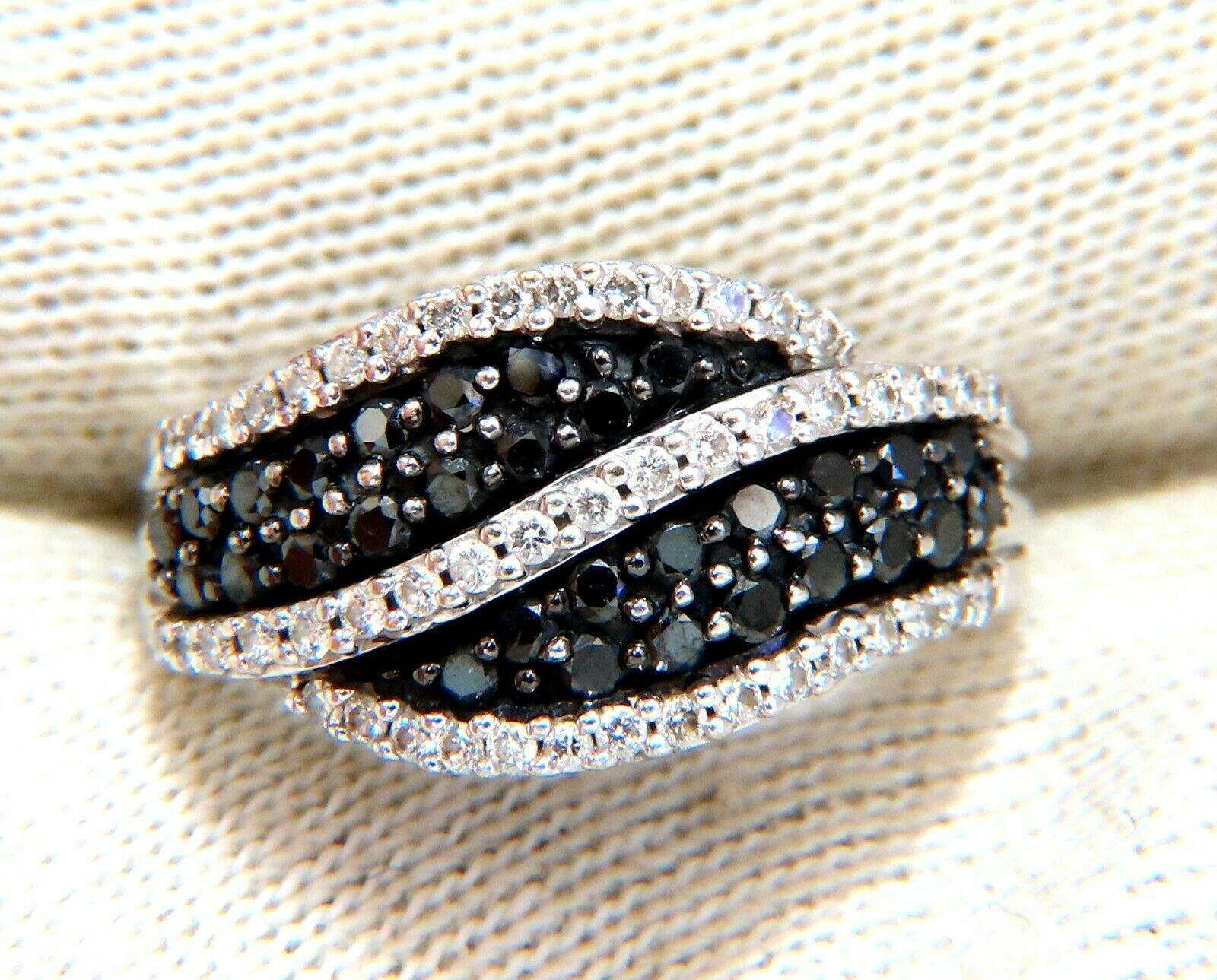 Black Diamonds Band

1.00ct. Natural Black Diamonds &

.40ct White Diamonds

 Round cut brilliant diamonds

Durable Built.

Si-1 clarity H color.

14kt white gold.

4.9 Grams

Overall ring: 10.8mm wide

Depth: 3.6mm

Current ring size: 6.75

May