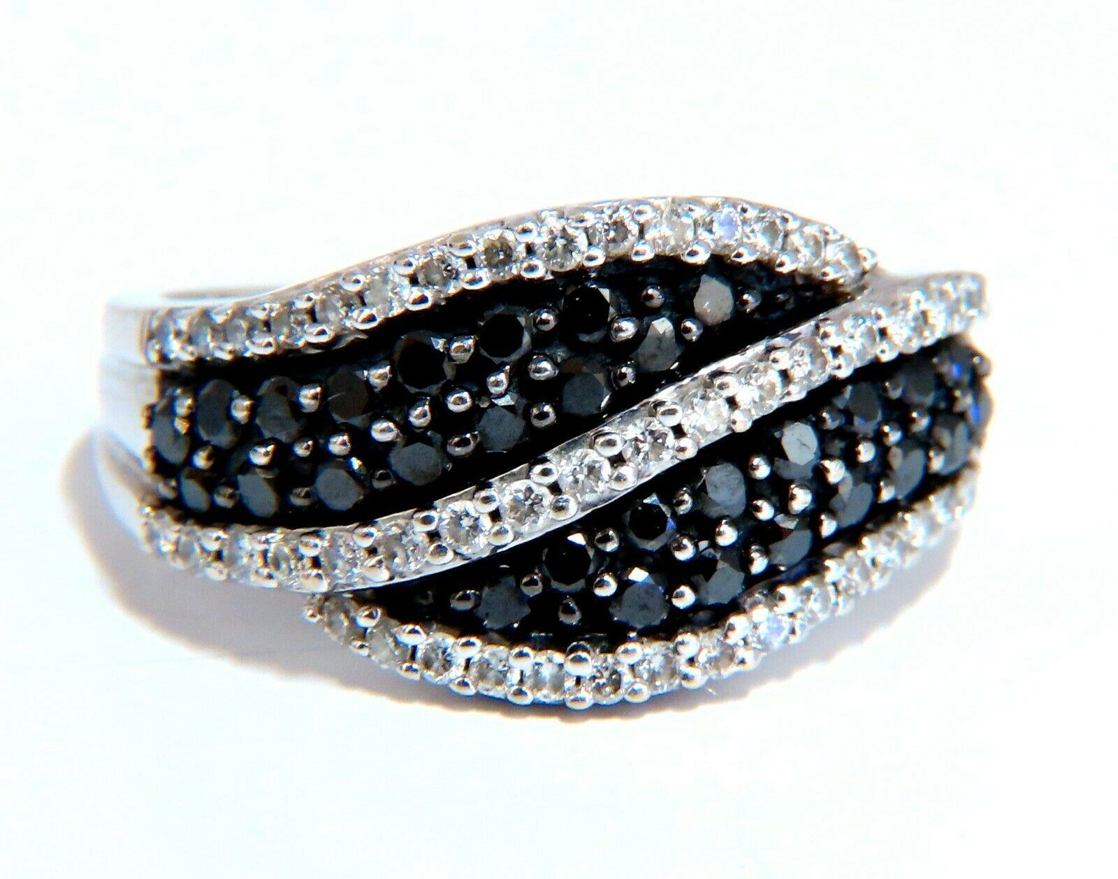 1.40ct Natural Black Diamonds Band 14kt In New Condition In New York, NY