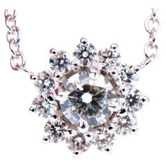 Collana con diamanti naturali da 1,40 ct in stile "halo cluster" in oro 14kt*