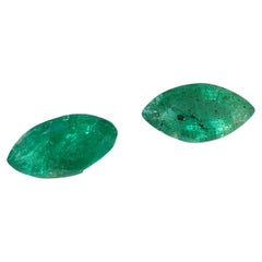 1.40Ct Natural Loose Emerald Marqiuse Shape 2 Pcs
