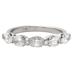 1.40ct Oval Diamond Band in 14K White Gold