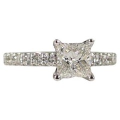 Anello di fidanzamento con diamante taglio principessa 1,40ct Certificato GIA