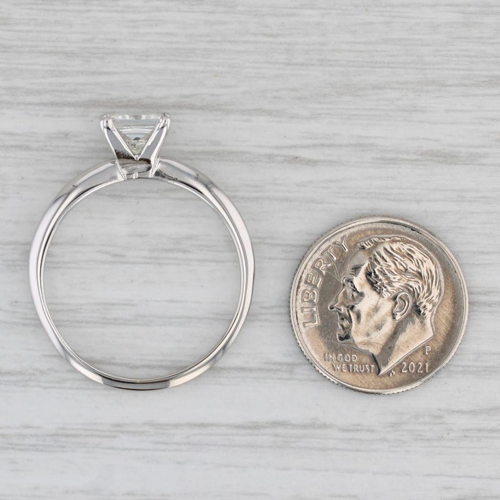 Anello di fidanzamento solitario con principessa da 1,40 carati in oro bianco 14k, misura 9,75 in vendita 3