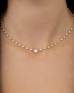 Collana con castone di diamanti rotondi taglio brillante da 1,40 carati