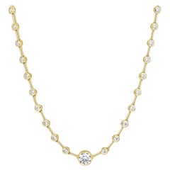 1.40ct Round Brilliant Cut Diamond Bezel Set Necklace