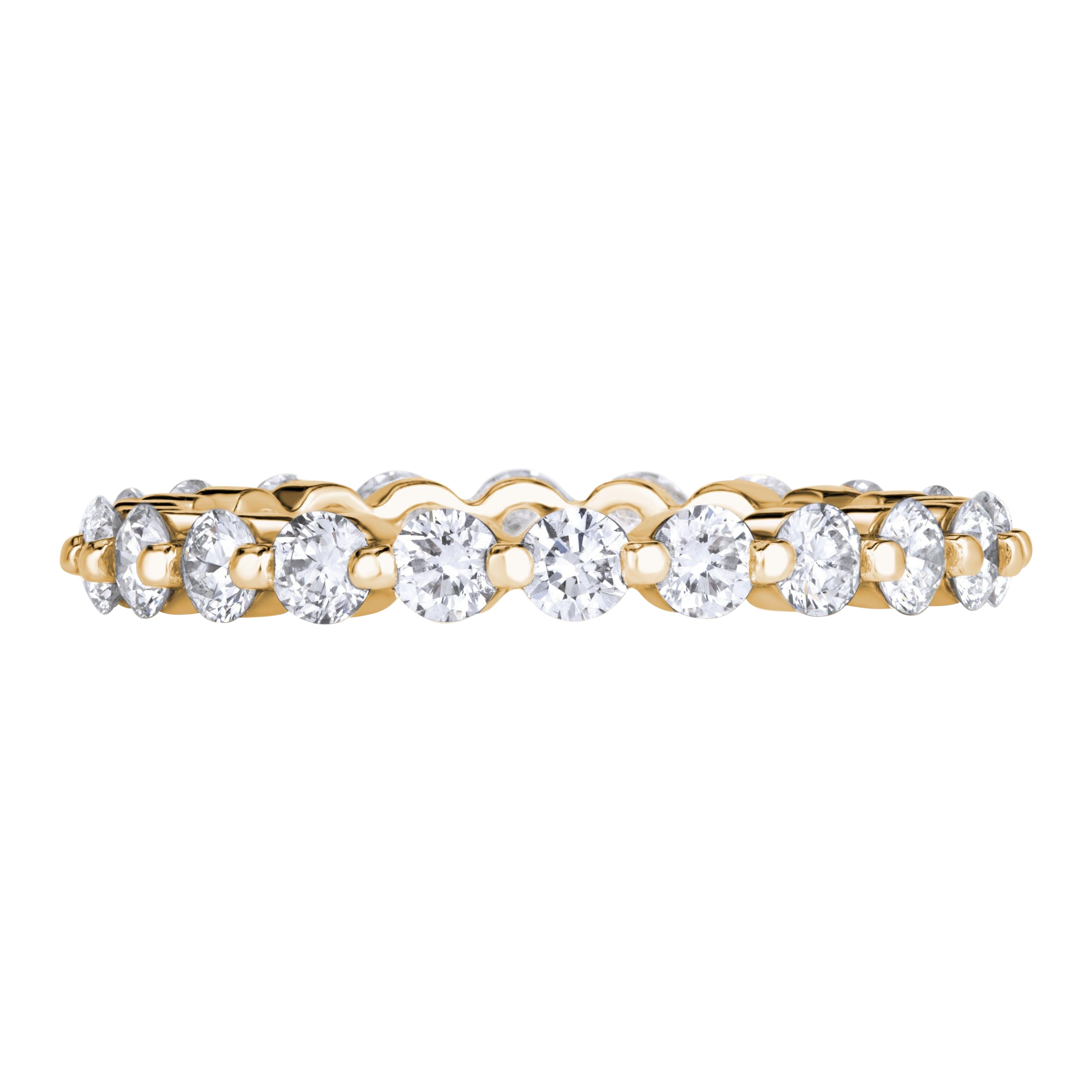 1.40ct Round Brilliant Cut Diamond Eternity Band in 18k Champagne Yellow Gold