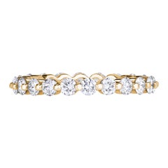 1.40ct Round Brilliant Cut Diamond Eternity Band in 18k Champagne Yellow Gold