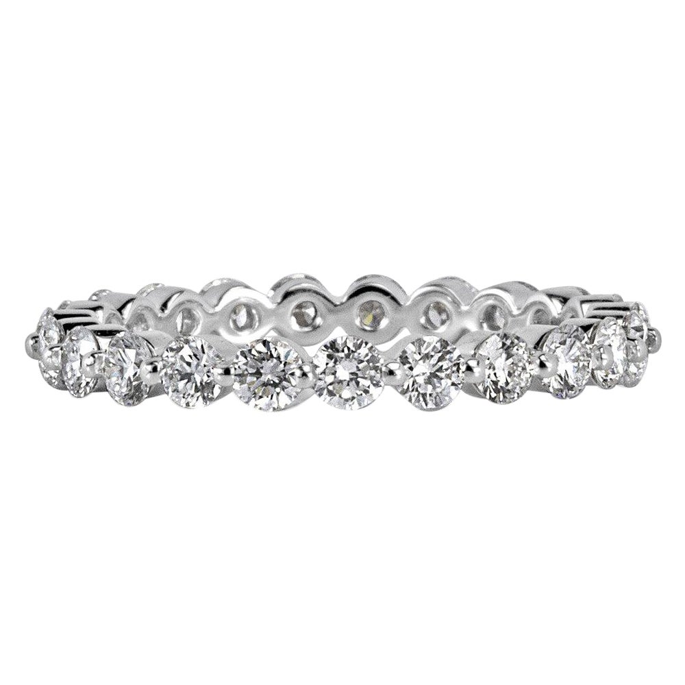 1.40ct Round Brilliant Cut Diamond Eternity Band in 18k White Gold