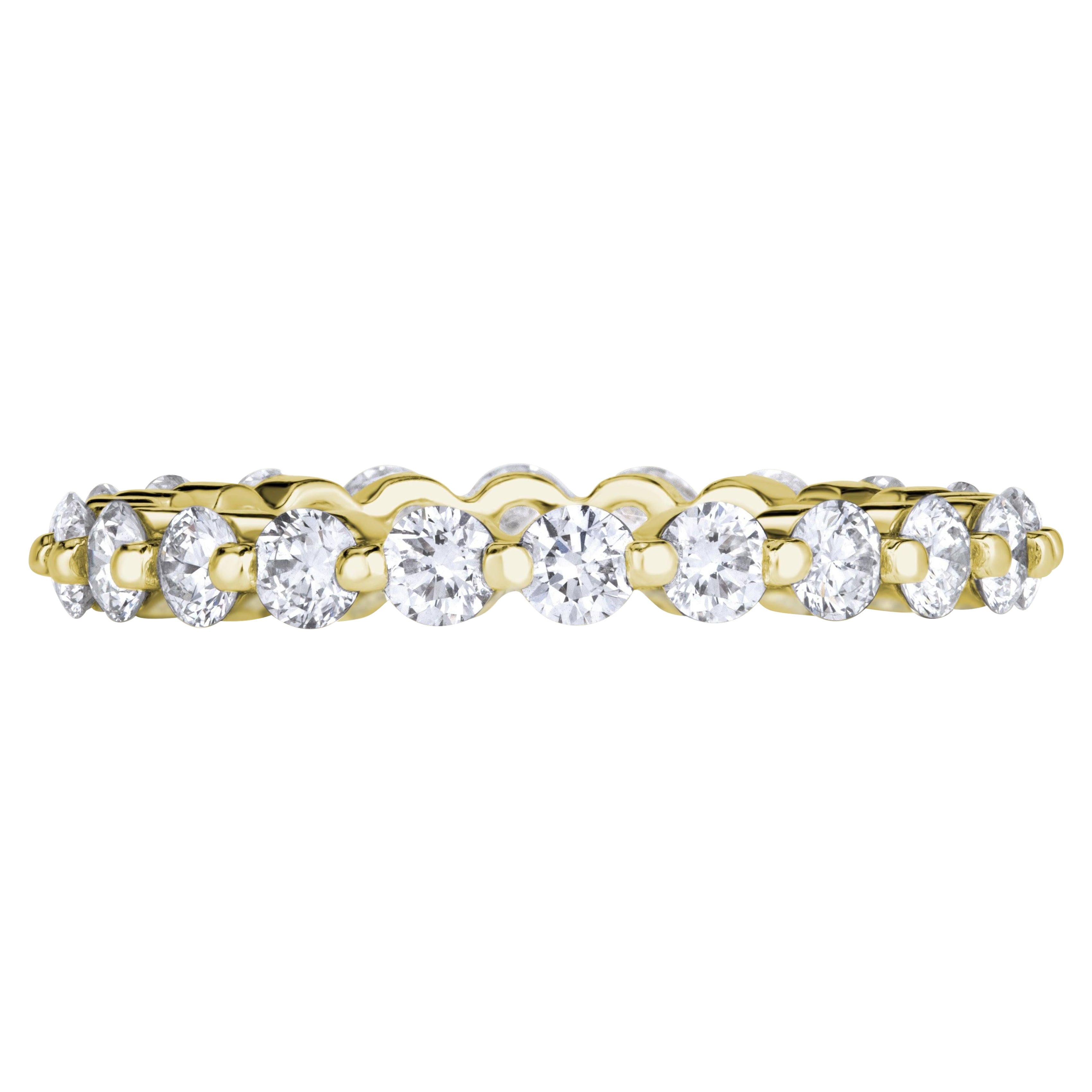 1.40ct Round Brilliant Cut Diamond Eternity Band in 18k Yellow Gold in vendita
