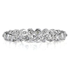 1.40ct Round Brilliant Cut Diamond Eternity Band in Platinum