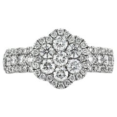 1.40ct Round Brilliant Cut Diamond Flower Cluster Right-Hand Ring