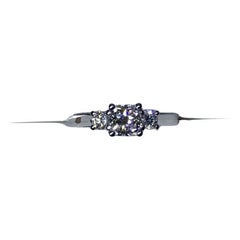 1.40ct Trilogy three diamonds cushion and round diamond engagement ring in plati