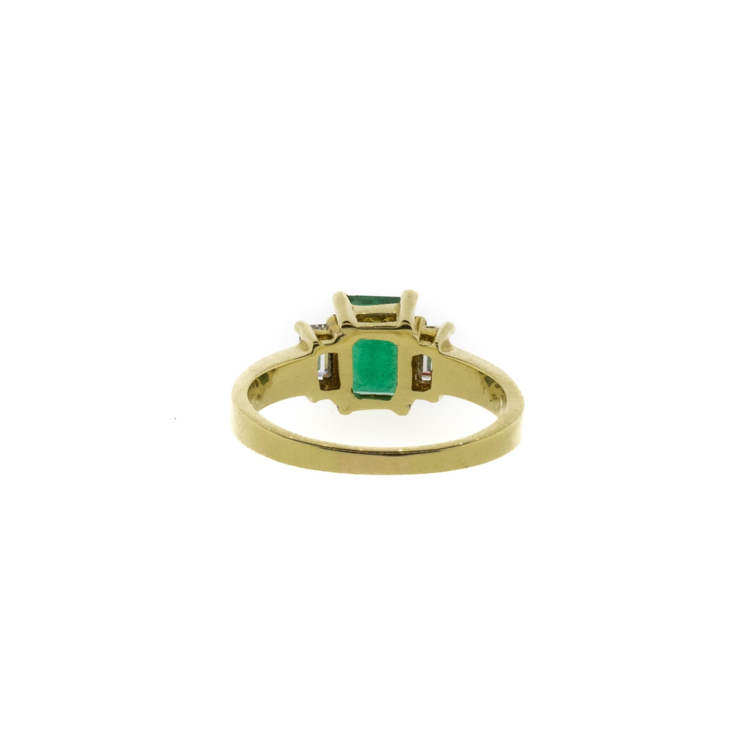 Women's or Men's 1.40ct Zambian Emerald & .50ctw Natural Diamond Ring For Sale