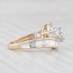 1.40ctw 3-Stone Diamond Bypass Ring 14k Yellow Gold Size 6